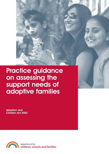 Practice guidance on assessing the support needs of adoptive families