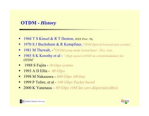 Optical Time Division Multiplexing - Northumbria University