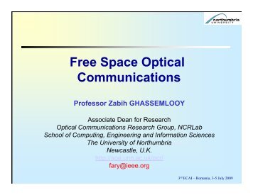 Free Space Optical Communications - Northumbria University