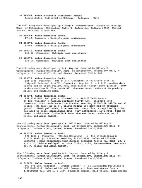 Plant Inventory No. 204, Part II - Germplasm Resources Information ...