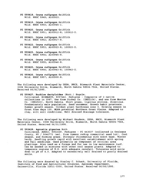 Plant Inventory No. 204, Part II - Germplasm Resources Information ...