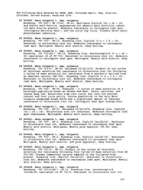 Plant Inventory No. 204, Part II - Germplasm Resources Information ...