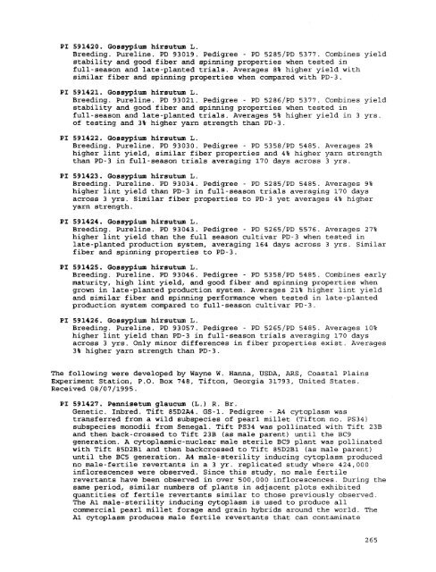 Plant Inventory No. 204, Part II - Germplasm Resources Information ...