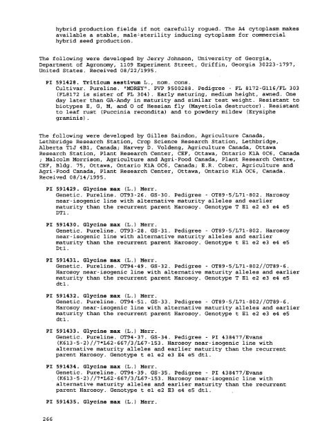 Plant Inventory No. 204, Part II - Germplasm Resources Information ...