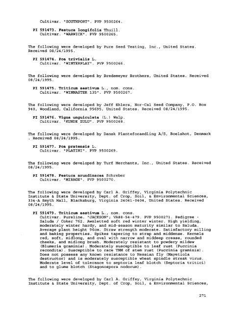 Plant Inventory No. 204, Part II - Germplasm Resources Information ...