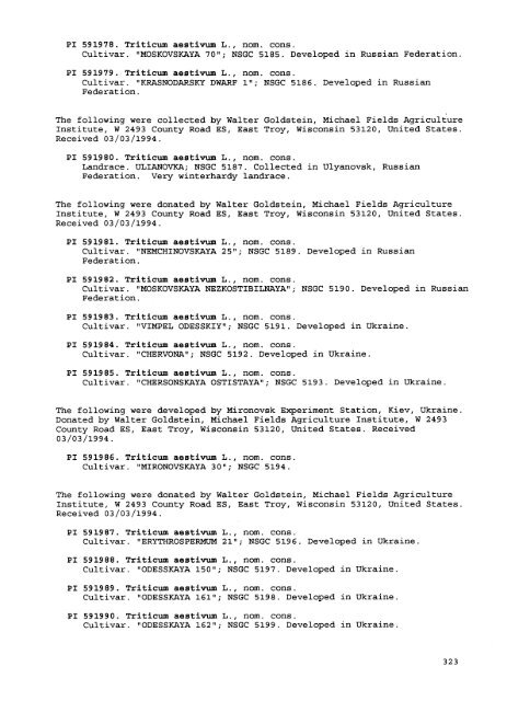 Plant Inventory No. 204, Part II - Germplasm Resources Information ...