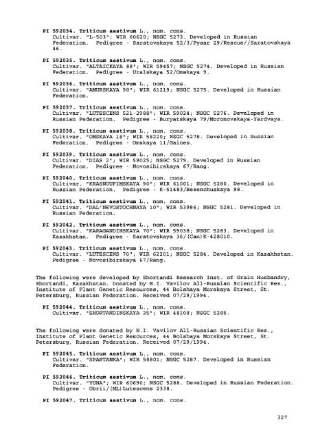 Plant Inventory No. 204, Part II - Germplasm Resources Information ...