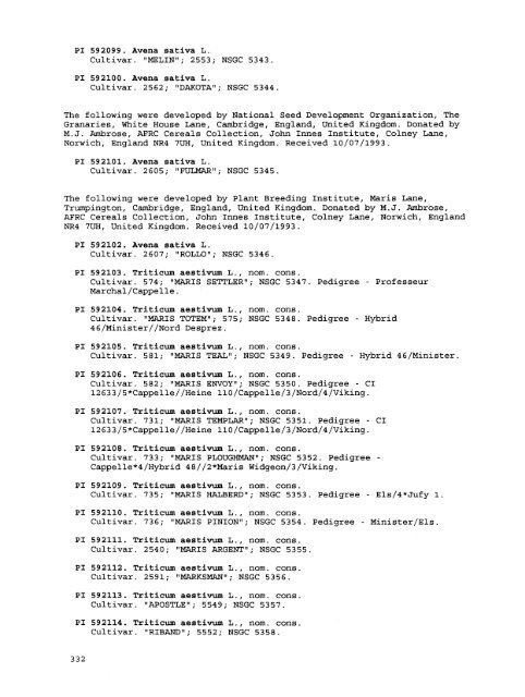 Plant Inventory No. 204, Part II - Germplasm Resources Information ...