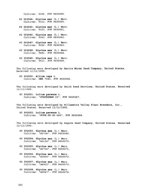 Plant Inventory No. 204, Part II - Germplasm Resources Information ...