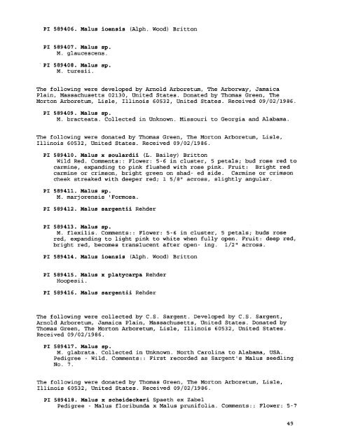 Plant Inventory No. 204, Part II - Germplasm Resources Information ...