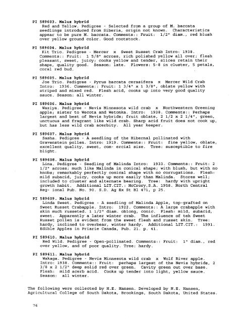 Plant Inventory No. 204, Part II - Germplasm Resources Information ...