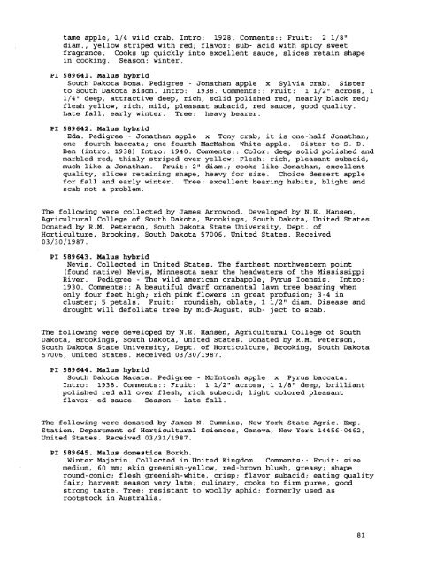 Plant Inventory No. 204, Part II - Germplasm Resources Information ...