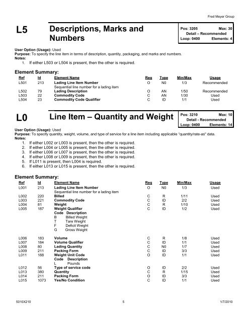 Freight Invoice - Kroger EDI