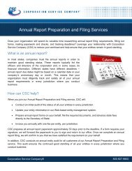 Annual Report Preparation and Filing Services - Corporation ...