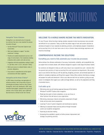 income tax solutions - Corporation Service Company