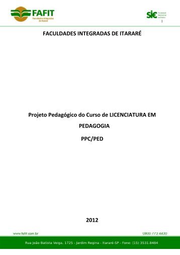 Projeto PedagÃ³gico - Fafit