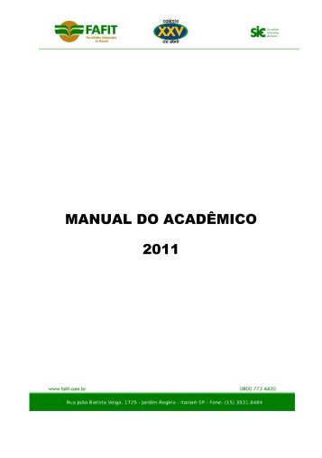 Manual do aluno 2009 - Fafit