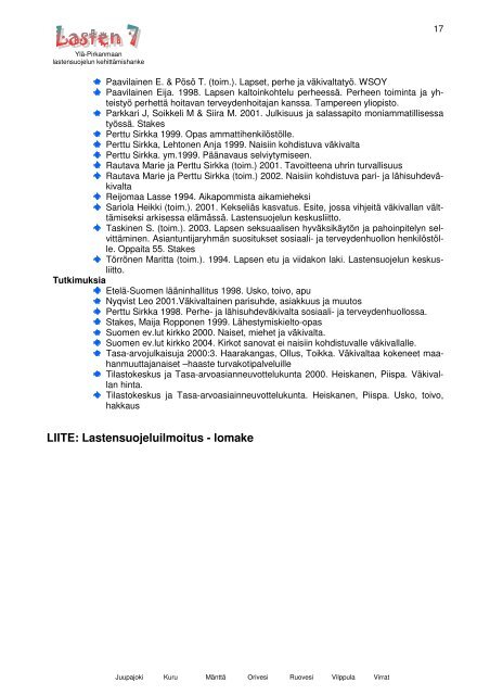 Lähisuhdeväkivaltaan puuttumisen käsikirja - Juupajoki