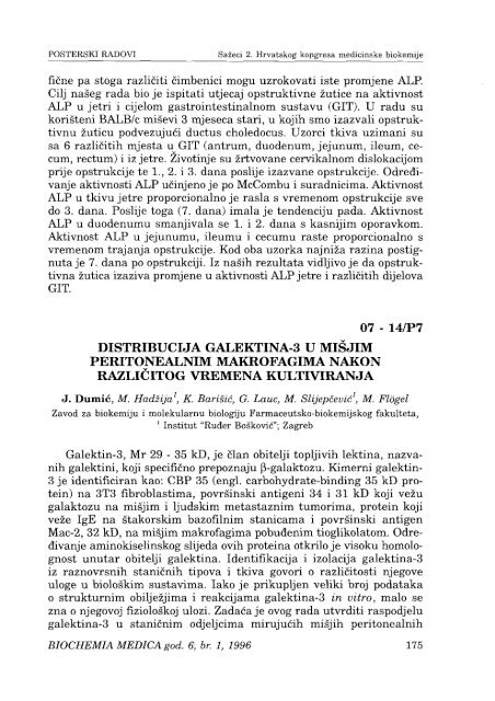 Sažeci 2. Hrvatskog kongresa medicinske biokemije - Klinički zavod ...