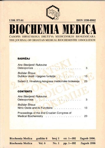 BIOCHEMIA MEDICA - Klinički zavod za kemiju
