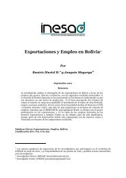 Exportaciones y Empleo en Bolivia - inesad.edu.bo