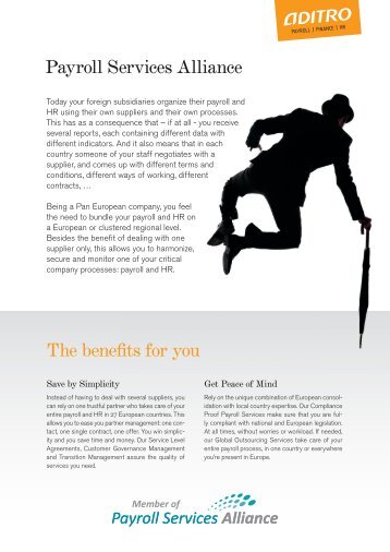 Payroll Services Alliance The benefits for you - Aditro