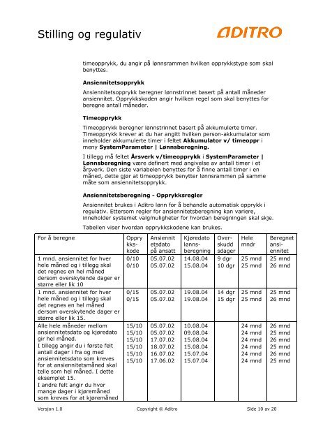 Stilling og regulativ - Kundesider - Aditro