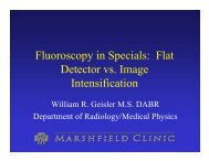 Flat Detector vs. Image Intensification - AAPM Chapter