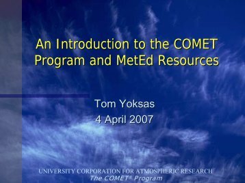 An Introduction to the COMET Program and MetEd Resources ...