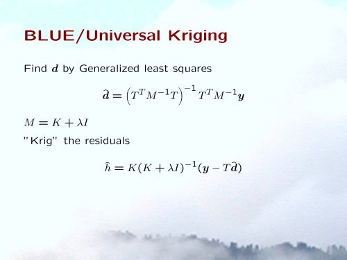 Spatial Process Estimates - IMAGe