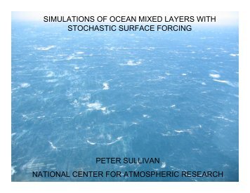 simulations of ocean mixed layers with stochastic surface ... - IMAGe