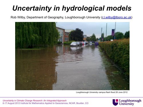 Uncertainty in hydrological models - IMAGe