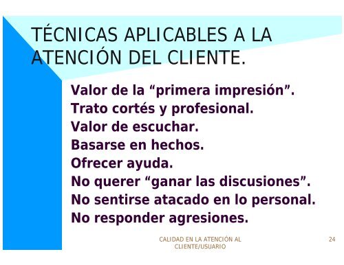 La atenciÃ³n al cliente/usuario basada en la calidad - Alejandro ...