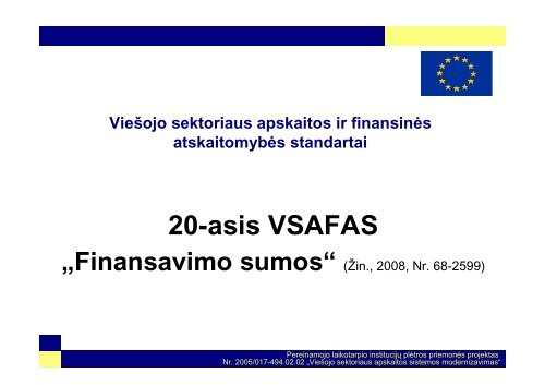 20-asis VSAFAS „Finansavimo sumos“