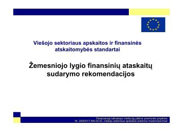 Žemesniojo lygio finansinių ataskaitų sudarymo rekomendacijos