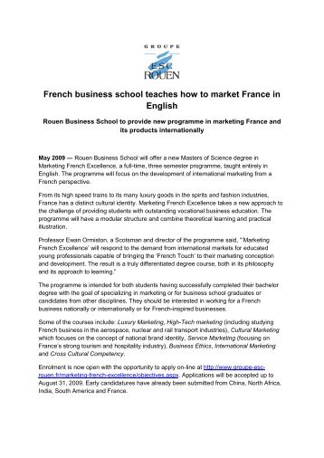 French business school teaches how to market France in English