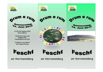 "Drum e rum Fescht" - Aktionstag am Herrmannsberg in Horschbach, Welchweiler und Elzweiler