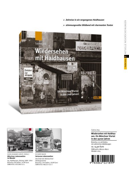 Volk Verlag München – Verlagsvorschau Herbst 2015