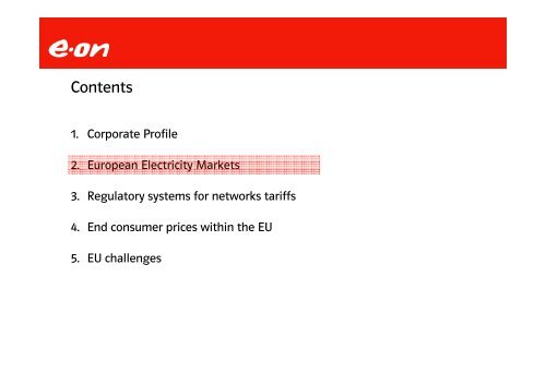 E.ON presentation (European regulatory aspects)