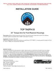 TCP TA2F9-33 INSTALLATION GUIDE - Total Control Products