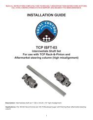 INSTALLATION GUIDE TCP ISFT-03 - Total Control Products