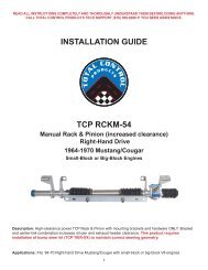 INSTALLATION GUIDE TCP RCKM-54 - Total Control Products