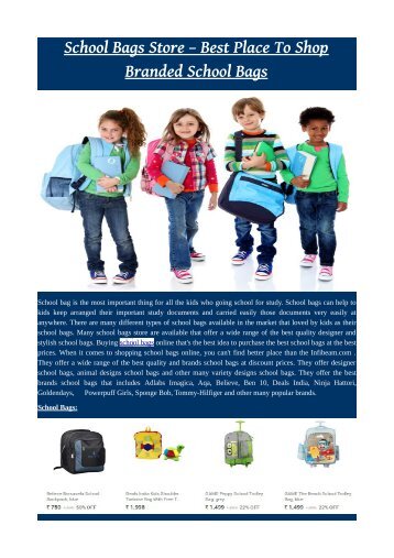 School Bags Store – Best Place To Shop Branded School Bags