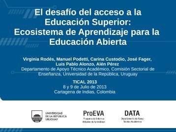 Ecosistema de Aprendizaje para la Educación Abierta - tical 2013