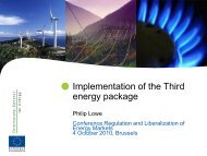 Implementation of the Third Energy Package