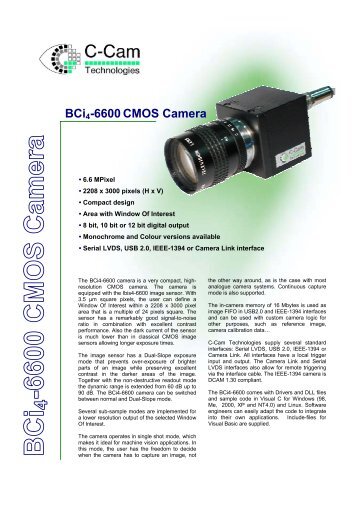 BCi4-6600 CMOS Camera