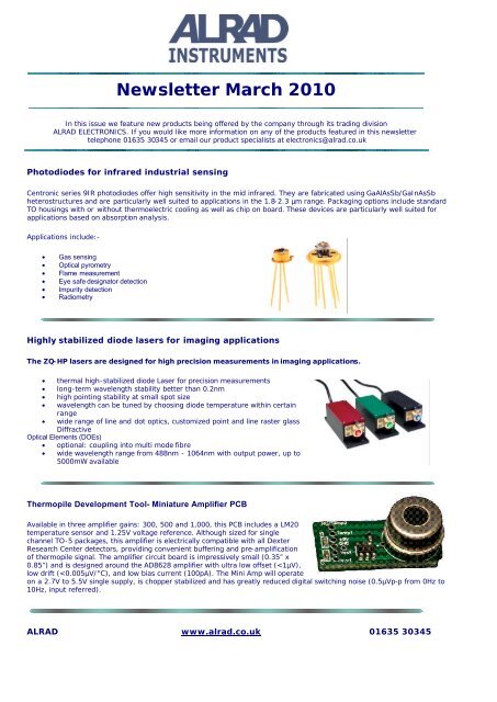 alrad electronics - Alrad Instruments Ltd.