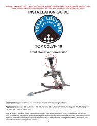 INSTALLATION GUIDE TCP COLVF-10 - Total Control Products