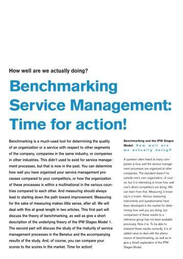 Benchmarking Service Management: Time for action! - bITa Center