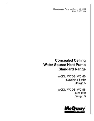 WCDL, WCDS, WCMS Sizes 048 & 060 Design A and ... - HTS Texas